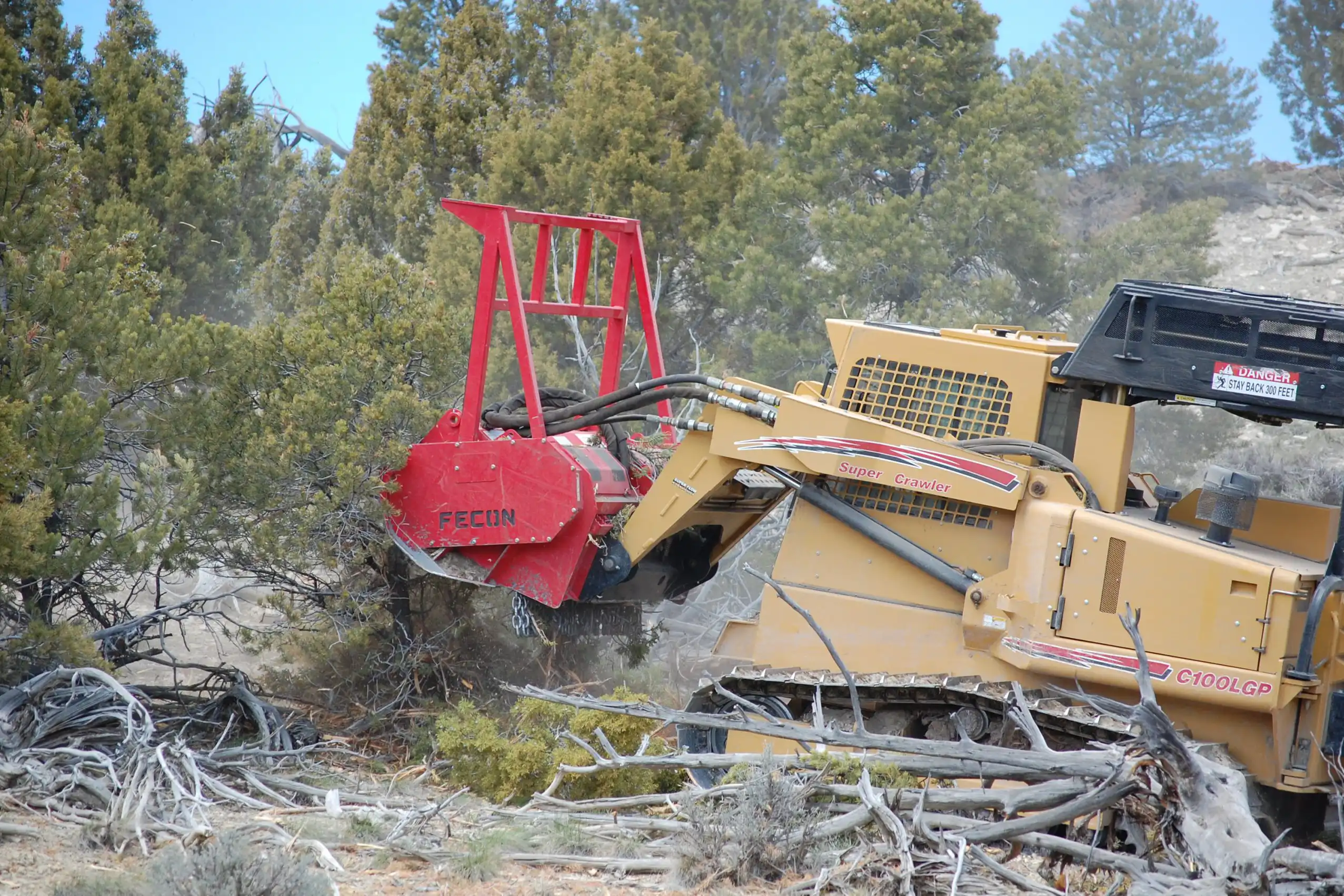 Bullhog equipment removing brush